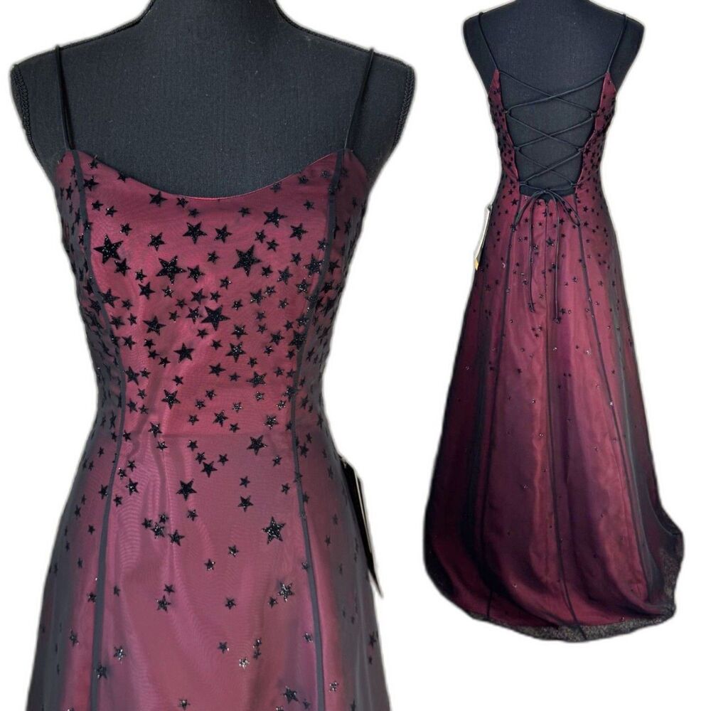 Size 4 NWT Y2K Vintage Morgan and Co stars whimsigoth vampire dress 10727